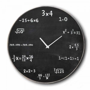 Vintage ρολόι τοίχου maths ξύλινο χειροποίητο 