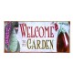 Welcome to my garden χειροποίητο vintage πινακάκι 26x13 εκ
