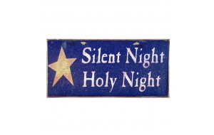 Xειροποίητο Χριστουγεννιάτικο ταμπελάκι Silent Night Holy Night 26x13 εκ
