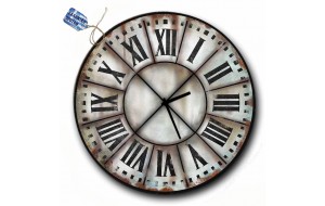 Ξύλινο χειροποίητο ρολόι roman numbers 48 εκ