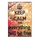 Ξύλινος ρετρό πίνακας χειροποίητος keep calm and everything will be fine 20x30 εκ