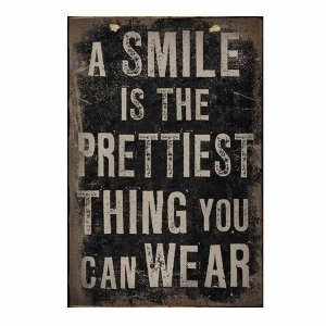 Smile vintage ξύλινο πινακάκι