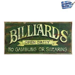 Billiards Vintage Ξύλινο Πινακάκι 13 x 26 cm