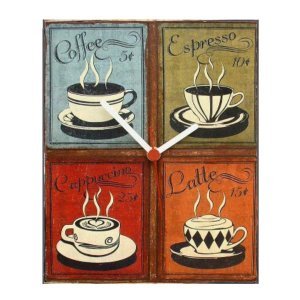 Coffee Menu vintage ρολόι τοίχου χειροποίητο