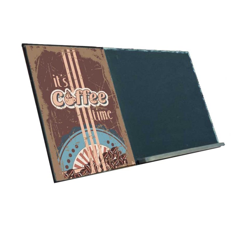 Coffee Time  Ξύλινος  χειροποίητος μαυροπίνακας 38x26 εκ