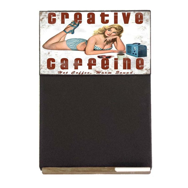 Creative Caffeine  Ξύλινος χειροποίητος μαυροπίνακας 26x38 εκ