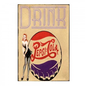 Drink Pepsi Cola -Vintage Ξύλινος  Πίνακας 20 x 30 cm