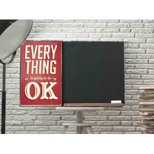 Everything Is Going to be Ok  Ξύλινος χειροποίητος μαυροπίνακας 38x26 εκ