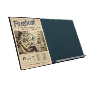 Facebook  Ξύλινος Χειροποίητος Μαυροπίνακας 38 x 26 cm