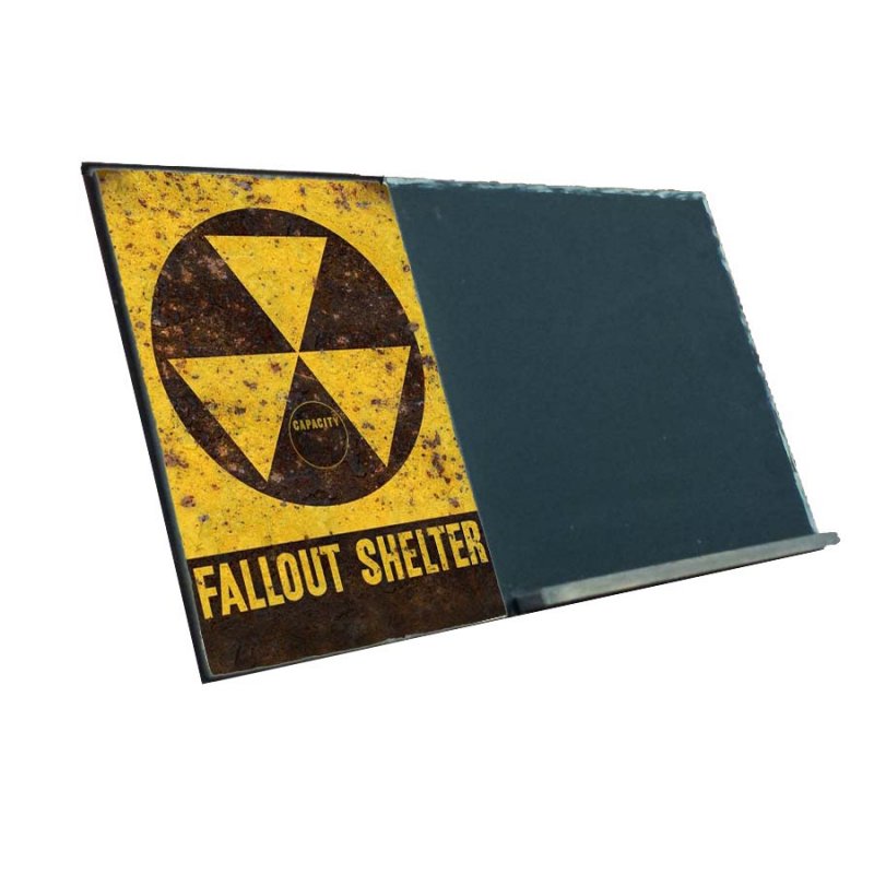 Fallout shelter ξύλινος χειροποίητος μαυροπίνακας 38x26 εκ