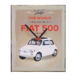 Fiat 500 - Ρετρό ρολόι τοίχου χειροποίητο