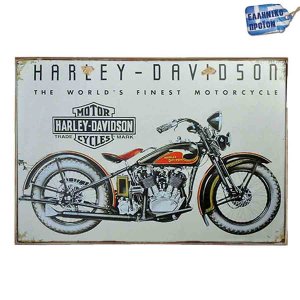 Harley Davidson vintage ξύλινος πίνακας 30x20 εκ