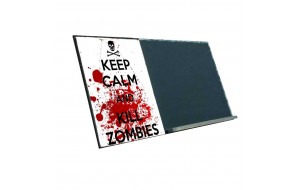 Keep Calm and Kill Zombies  Ξύλινος Χειροποίητος Μαυροπίνακας 38 x 26 cm