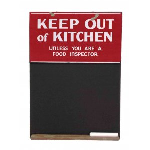 Keep Out of Kitchen Ξύλινος Χειροποίητος Μαυροπίνακας 38 x 26 cm