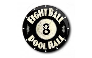 Pool Hall - Ρολόι τοίχου Ξύλινο Χειροποίητο Στρογγυλό 48cm F4813