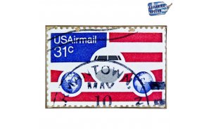 USAirmail ξύλινος χειροποίητος πίνακας γραμματόσημο