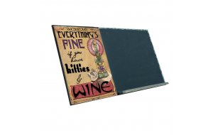 Kitties and wine ξύλινος χειροποίητος μαυροπίνακας 38x26 εκ