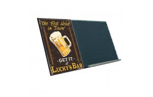 Lucky's bar ξύλινος χειροποίητος μαυροπίνακας 38x26 εκ