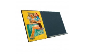 Pin up girl dressing ξύλινος χειροποίητος μαυροπίνακας 38x26 εκ