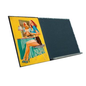 Pin Up Girl  Dressing Ξύλινος Χειροποίητος Μαυροπίνακας 38 x 26 cm