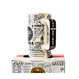Retro κούπα για καφέ Black & White 8x15 εκ