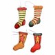Xριστουγεννιάτικα στολίδια κάλτσες σετ των τεσσάρων 10 εκ