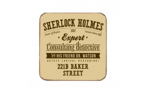 Σουβέρ ξύλινo χειροποίητo Sherlock 