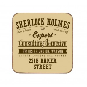 Σουβέρ ξύλινo χειροποίητo Sherlock 