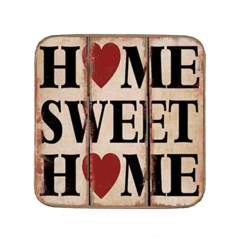 Σουβέρ ξύλινo χειροποίητo romantic home sweet home