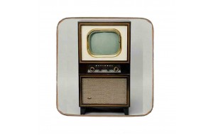 Σουβέρ ξύλινo χειροποίητo tv vintage