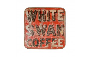 Σουβέρ ξύλινo χειροποίητo white swan coffee