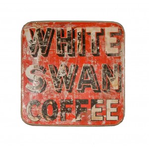 Σουβέρ ξύλινo χειροποίητo white swan coffee