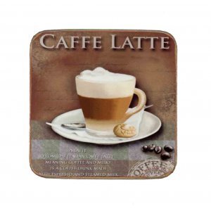 Σουβέρ Ξύλινo Χειροποίητo Caffe Latte  10037