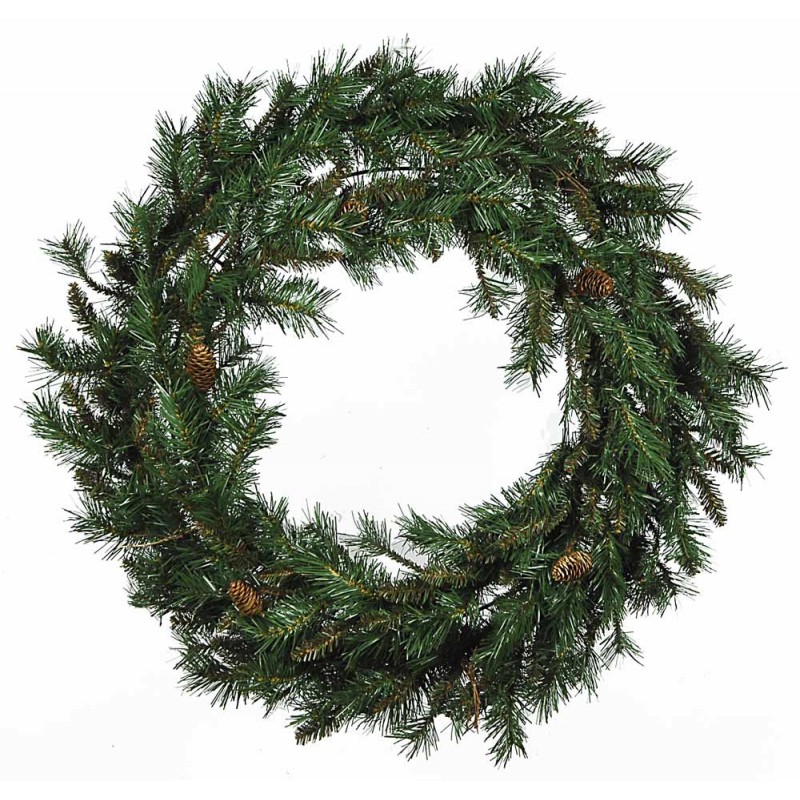 Brown Fir Χριστουγεννιάτικο στεφάνι με κουκουνάρια 120εκ