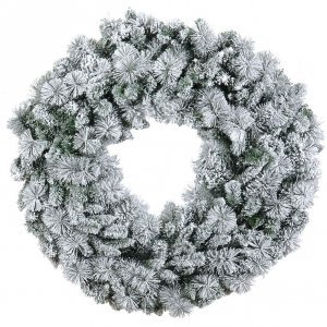 XXL Χριστουγεννιάτικο στεφάνι χιονισμένο flocked με διάμετρο 120 εκ