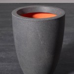 Γλάστρα Pvc γκρι 26x26x36 εκ