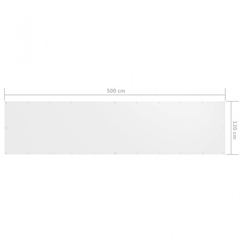 Διαχωριστικό Βεράντας Λευκό 120 x 500 εκ. Ύφασμα Oxford