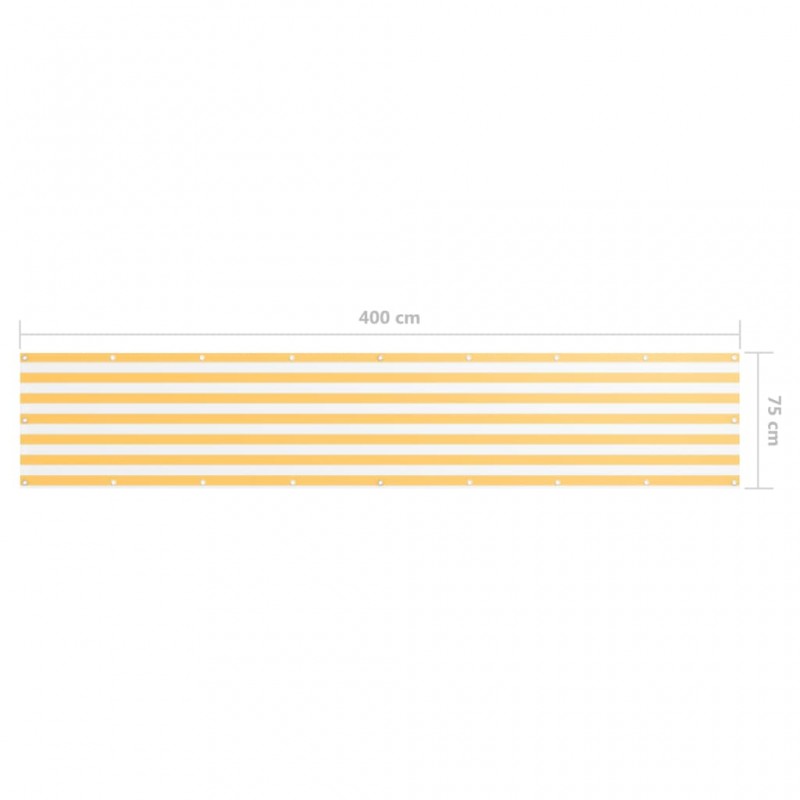 Διαχωριστικό Βεράντας Λευκό/Κίτρινο 75 x 400 εκ. Ύφασμα Oxford