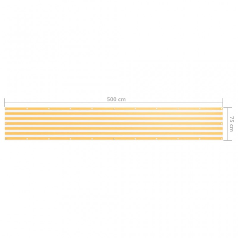 Διαχωριστικό Βεράντας Λευκό/Κίτρινο 75 x 500 εκ. Ύφασμα Oxford