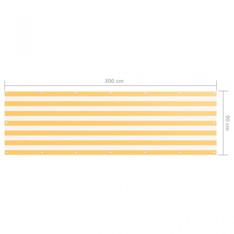 Διαχωριστικό Βεράντας Λευκό/Κίτρινο 90 x 300 εκ. Ύφασμα Oxford