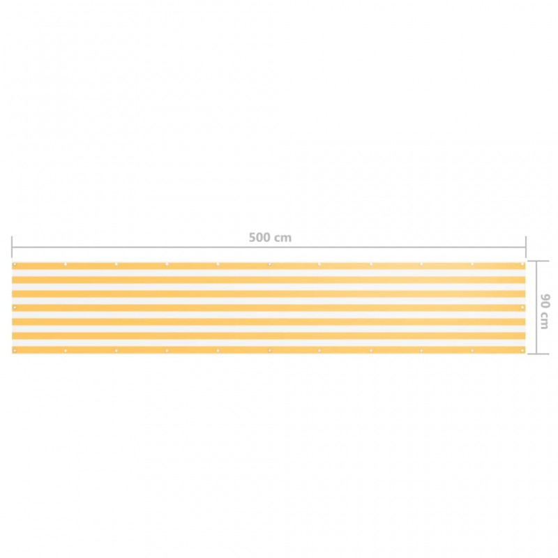 Διαχωριστικό Βεράντας Λευκό/Κίτρινο 90 x 500 εκ. Ύφασμα Oxford