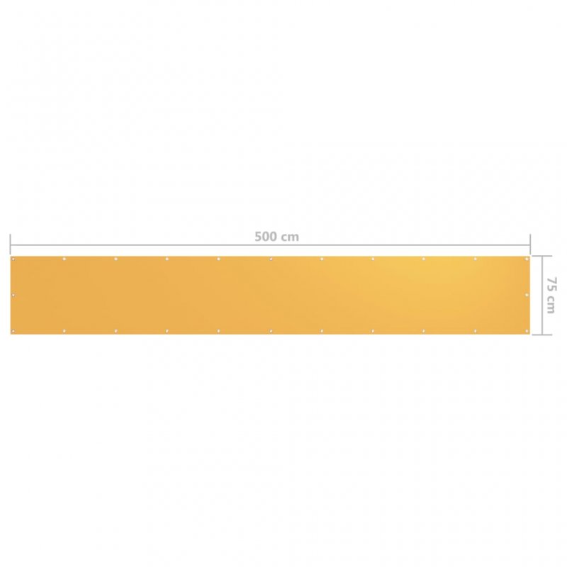 Διαχωριστικό Βεράντας Κίτρινο 75 x 500 εκ. Ύφασμα Oxford