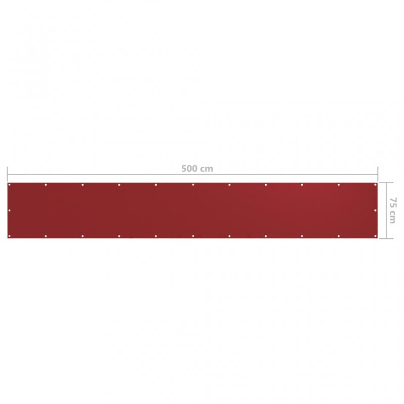 Διαχωριστικό Βεράντας Κόκκινο 75 x 500 εκ. Ύφασμα Oxford