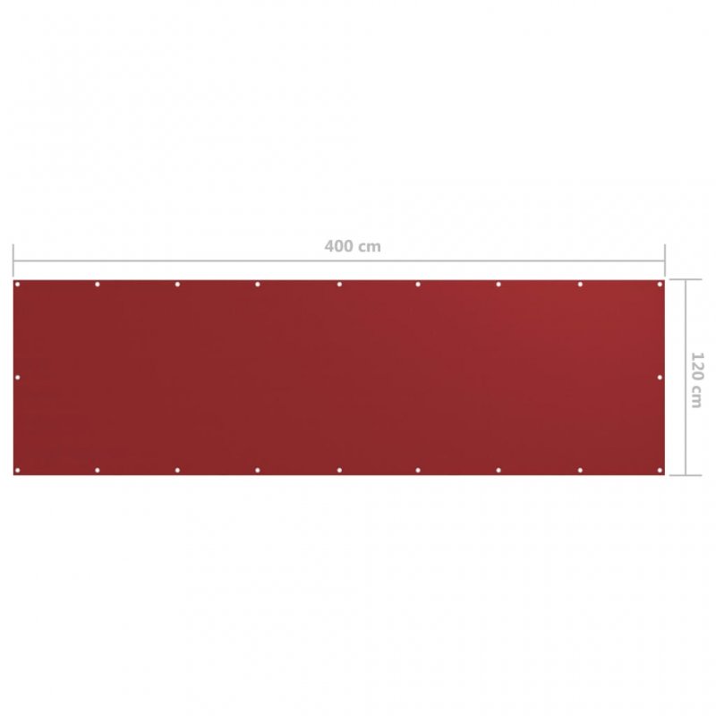 Διαχωριστικό Βεράντας Κόκκινο 120 x 400 εκ. Ύφασμα Oxford