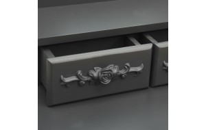 Μπουντουάρ με Σκαμπό Γκρι 50 x 59 x 136 εκ. από Ξύλο Παυλώνιας