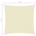 Πανί Σκίασης Τετράγωνο Κρεμ 3 x 3 μ. από Ύφασμα Oxford