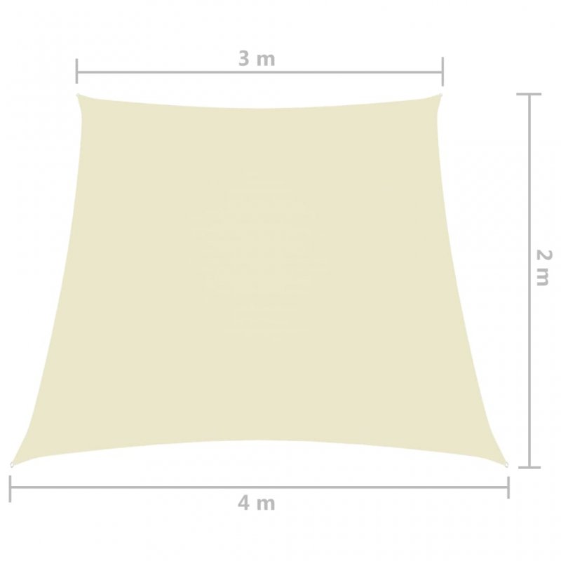 Πανί Σκίασης Τραπέζιο Κρεμ 3 x 4x2 μ. από Ύφασμα Oxford