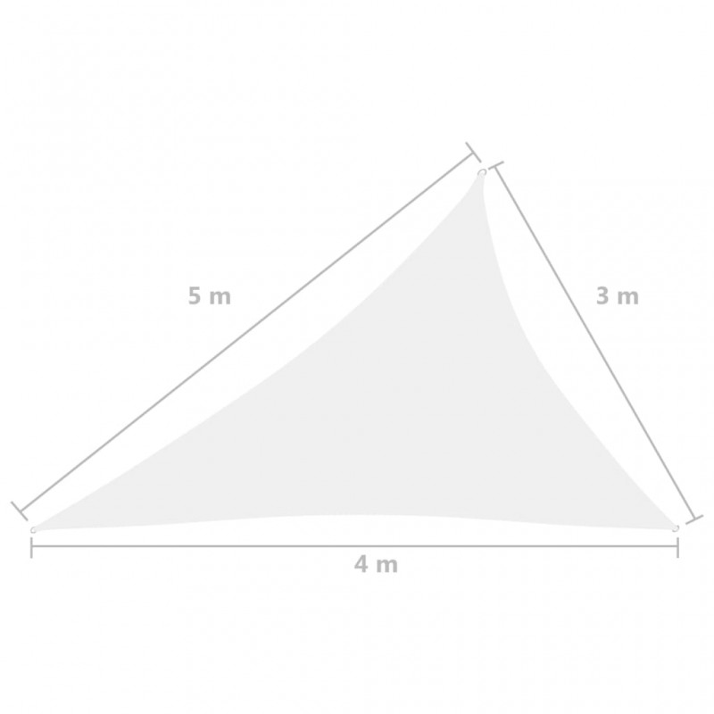 Πανί Σκίασης Τρίγωνο Λευκό 3 x 4 x 5 μ. από Ύφασμα Oxford