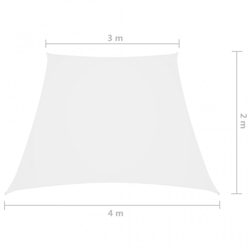 Πανί Σκίασης Τραπέζιο Λευκό 3 x 4x2 μ. από Ύφασμα Oxford