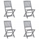 Καρέκλες Εξωτ. Χώρου Πτυσ. 4 τεμ Μασίφ Ξύλο Ακακίας + Μαξιλάρια